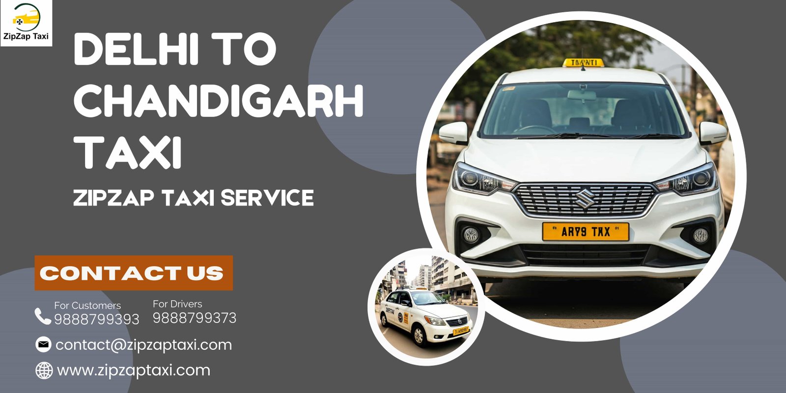 Delhi to Chandigarh Taxi with ZipZap – Your Comfortable Ride